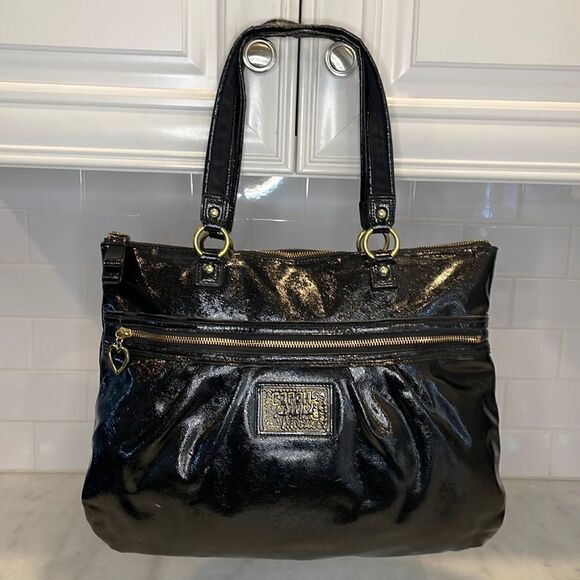 Coach Daisy Poppy Signature XL Patent Leather Tote Shoulder Bag